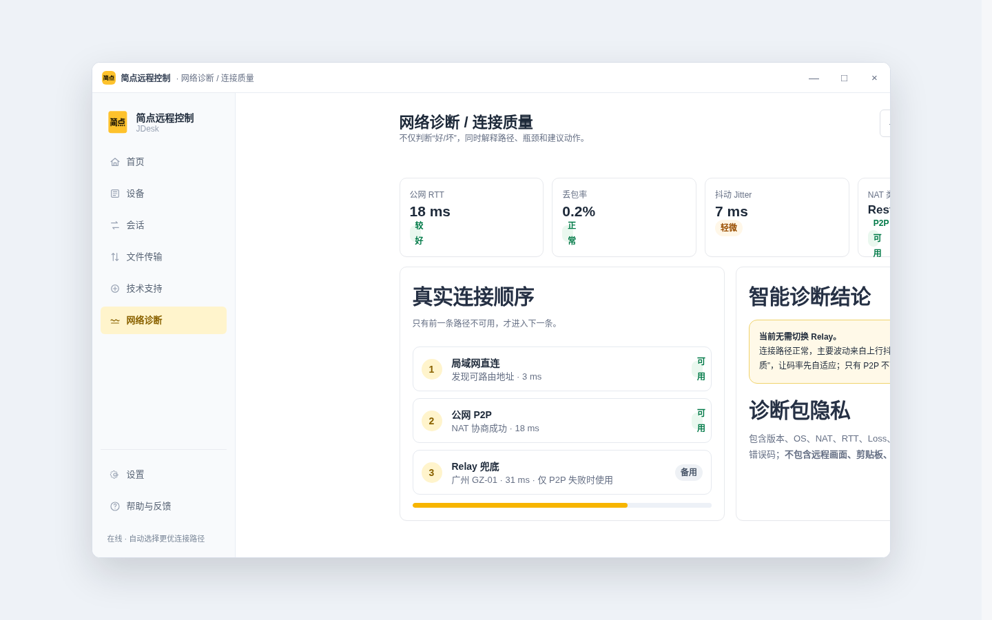 网络诊断页面
